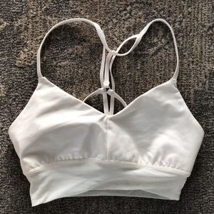 Women's Alo Yoga Pristine Ivory Lush Workout Bra-S